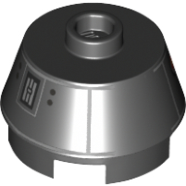 black cone 2 x 2 truncated with sw u5-gg astromech droid pattern