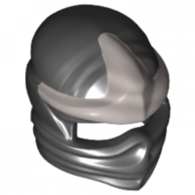 black minifigure headgear ninjago wrap with silver 3 point emblem pattern