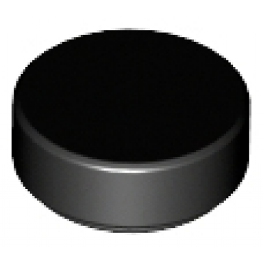 black tile round 1 x 1