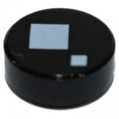 black tile round 1 x 1 with 2 white squares pattern brickheadz standard eye