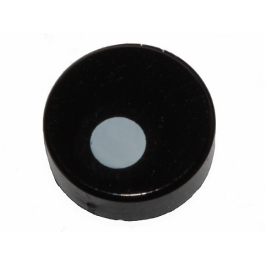 black tile round 1 x 1 with small white circle eye pupil offset pattern
