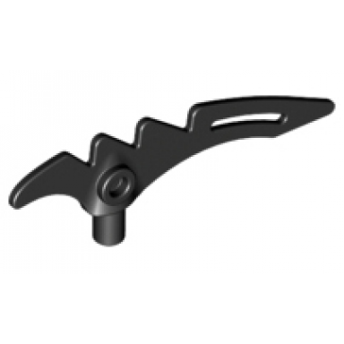 black minifigure weapon crescent blade serrated with bar