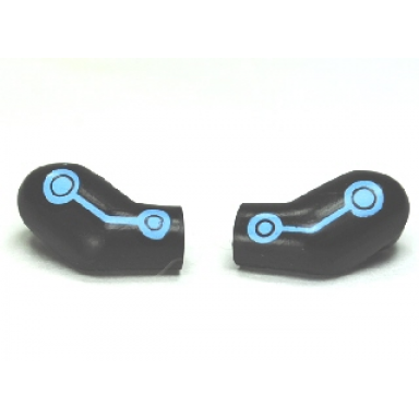 black arm matching left and right pair with batman electro pattern