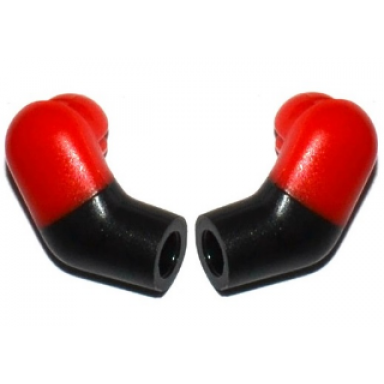 black arm matching left and right pair with molded red short sleeves pattern