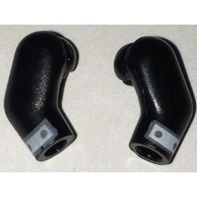 black arm matching left and right pair with white cuffs pattern