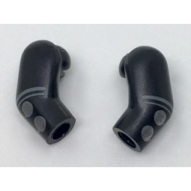 black arm matching left and right pair with silver buttons pattern