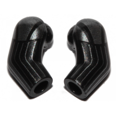 black arm matching left and right pair with dark silver armor and stripes pattern