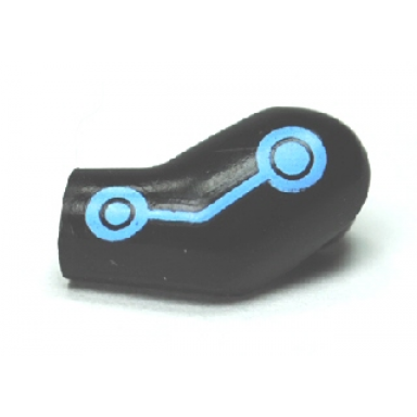 black arm left with medium blue circles and lines batman electro pattern