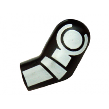 black arm left with white minifigure skeleton pattern