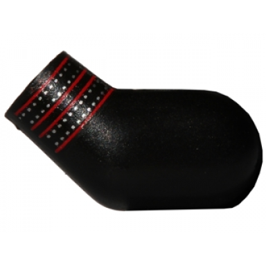 black arm left with red stripes and silver dots pattern