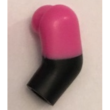 black arm left with molded dark pink short sleeve pattern