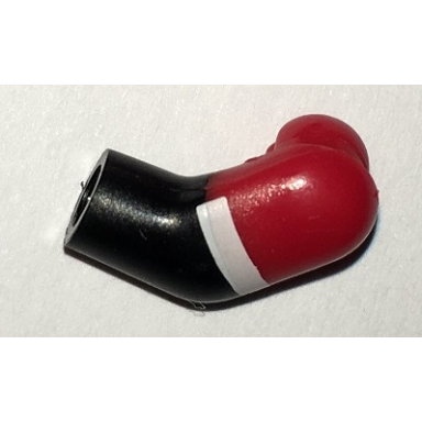 black arm left with red short sleeve and white cuff pattern