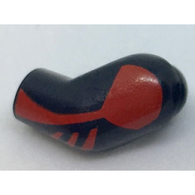 black arm left with red shoulder and stripes pattern