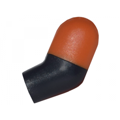 black arm left with molded dark orange short sleeve pattern