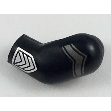 black arm left with flat silver chevron and silver cuff pattern