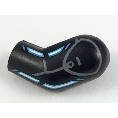 black arm left with blue lines pattern