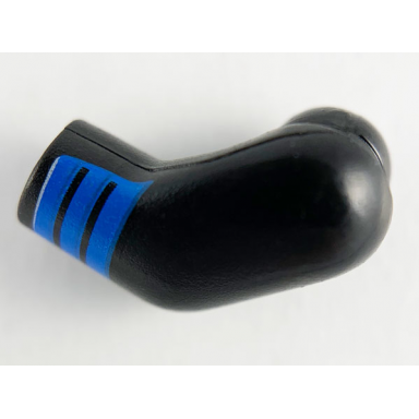 black arm left with 3 blue stripes pattern