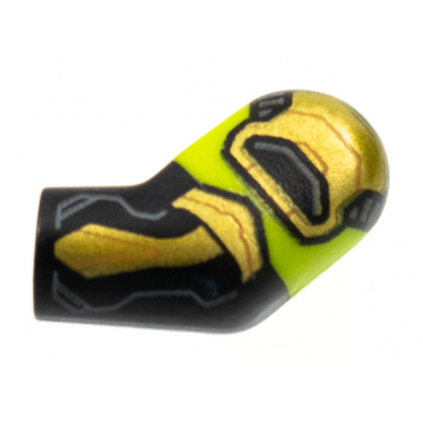 black arm left with lime short sleeve gold armor pattern