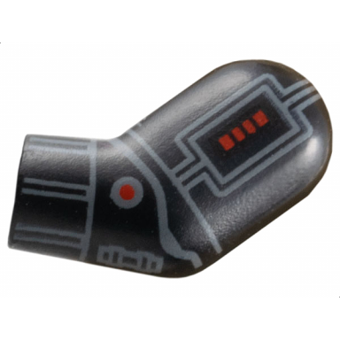black arm left with sw c-3po dark bluish gray and red lines and shapes pattern