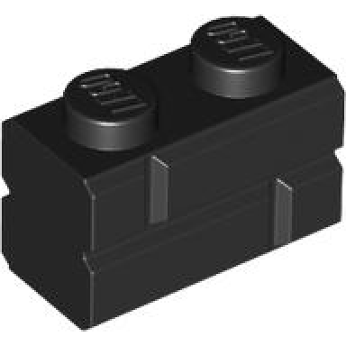black brick modified 1 x 2 with masonry profile