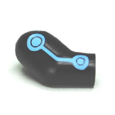 black arm right with medium blue circles and lines batman electro pattern