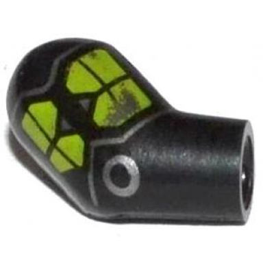 black arm right with lime markings and silver circle and lines pattern