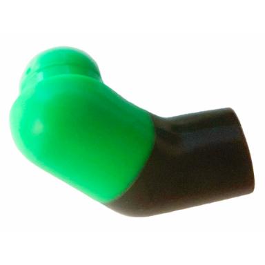 black arm right with molded bright green short sleeve pattern