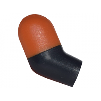 black arm right with molded dark orange short sleeve pattern