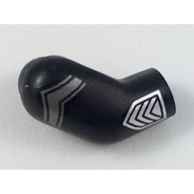 black arm right with flat silver chevron and silver cuff pattern