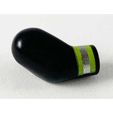 black arm right with lime and silver reflective stripes pattern