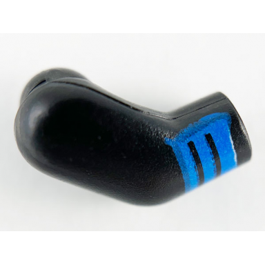 black arm right with 3 blue stripes pattern