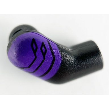 black arm right with dark purple plated shoulder armor pattern