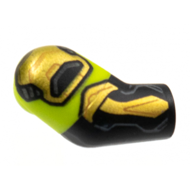 black arm right with lime short sleeve gold armor pattern
