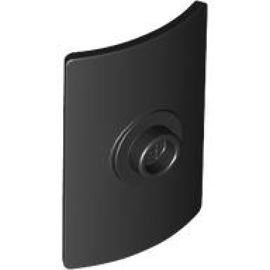 black minifigure shield rectangular curved scutum with stud