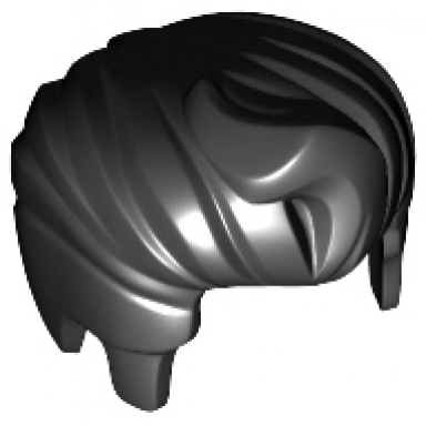 black minifigure hair swept back with forelock