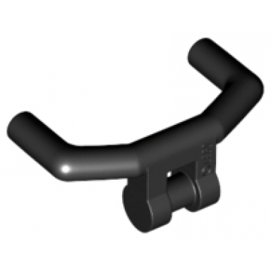 black minifigure utensil handlebars with angular handles