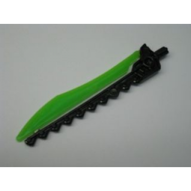 black hero factory weapon saw with molded trans-bright green sword blade pattern