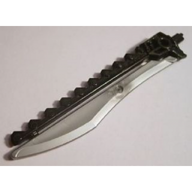 hero factory weapon saw with molded flat silver sword blade pattern
