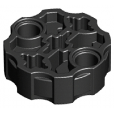 black technic axle connector block round with 2 pin holes and 3 axle holes hero factory weapon barrel