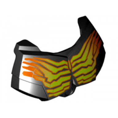 black large figure chest armor small with yellow and orange cracked muscle lines pattern