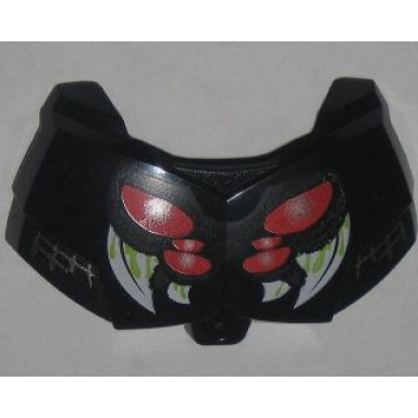 black large figure chest armor small with red spider eyes and white fangs pattern