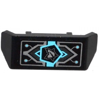 black vehicle spoiler with bar handle with silver and medium azure circuitry ultra agents logo vertical pattern sticker - set 70161