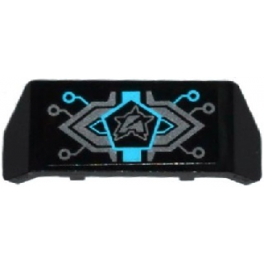 black vehicle spoiler with bar handle with silver and medium azure circuitry ultra agents logo horizontal pattern sticker - set 70167
