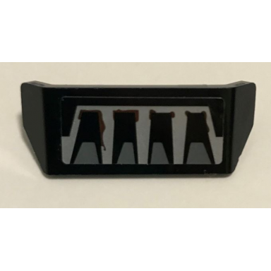 black vehicle spoiler with bar handle with silver air intake and reddish brown splatters pattern sticker - set 70228