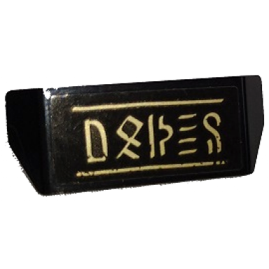 black vehicle spoiler with bar handle with gold lines and serpentine logogram pattern 3 sticker - set 70674