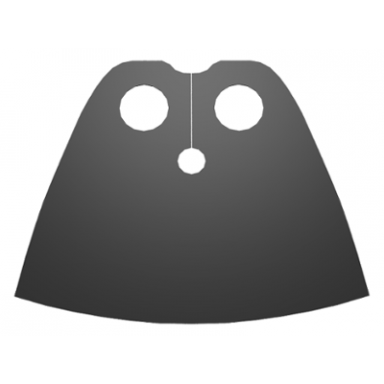 black minifigure cape cloth very short - traditional starched fabric