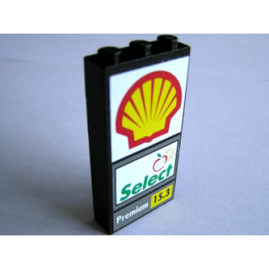 stickered assembly 3 x 1 x 5 with shell logo select and premium pattern on both sides stickers - set 1256 - 5 brick 1 x 3