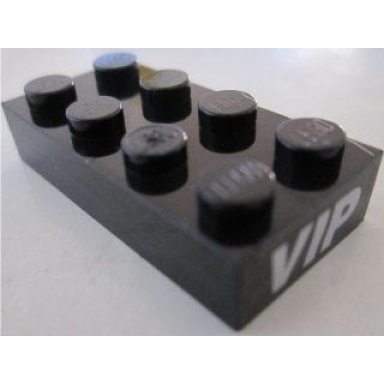 black stickered assembly 4 x 2 x 2 3 with vip on black background pattern on both ends stickers - set 8495 - 2 plate 2 x 4