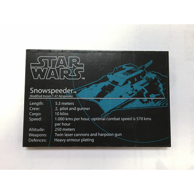 black stickered assembly 12 x 8 x 2 3 with ucs snowspeeder data pattern sticker - set 10129 - 2 plate 4 x 12 12 tile 1 x 8