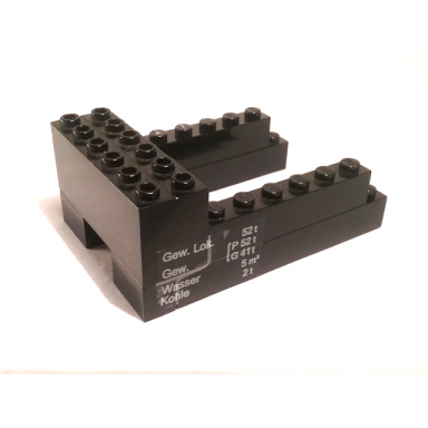 black stickered assembly 8 x 6 x 3 with gew lok 52t pattern on both sides stickers - set 7750 - 2 brick 1 x 2 2 brick 1 x 6 2 brick 1 x 8 1 brick modified 2 x 6 x 2 weight
